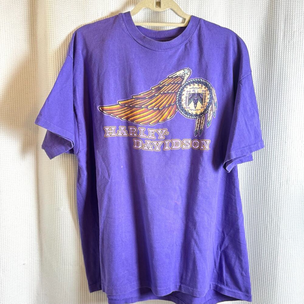 Vintage Harley Davidson T-Shirt XXL Purple Sioux Falls Dreamcatcher Single USA